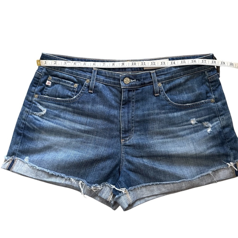 AG Hailey Ex-Boyfriend Roll Up Distressed Denim Shorts 31 - Picture 9 of 11